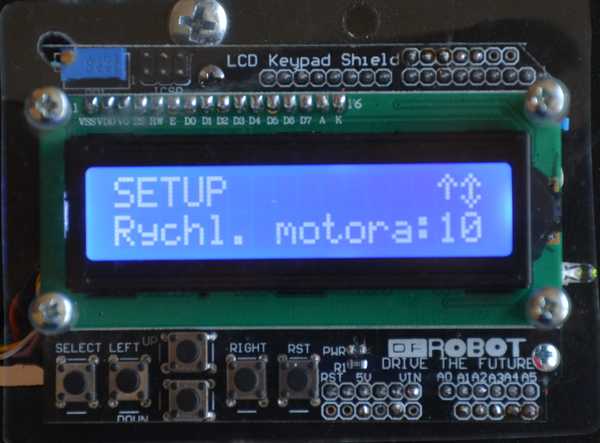 Timelapse Arduino display motorizovaný timelapse slider časozberné vídeo - display
